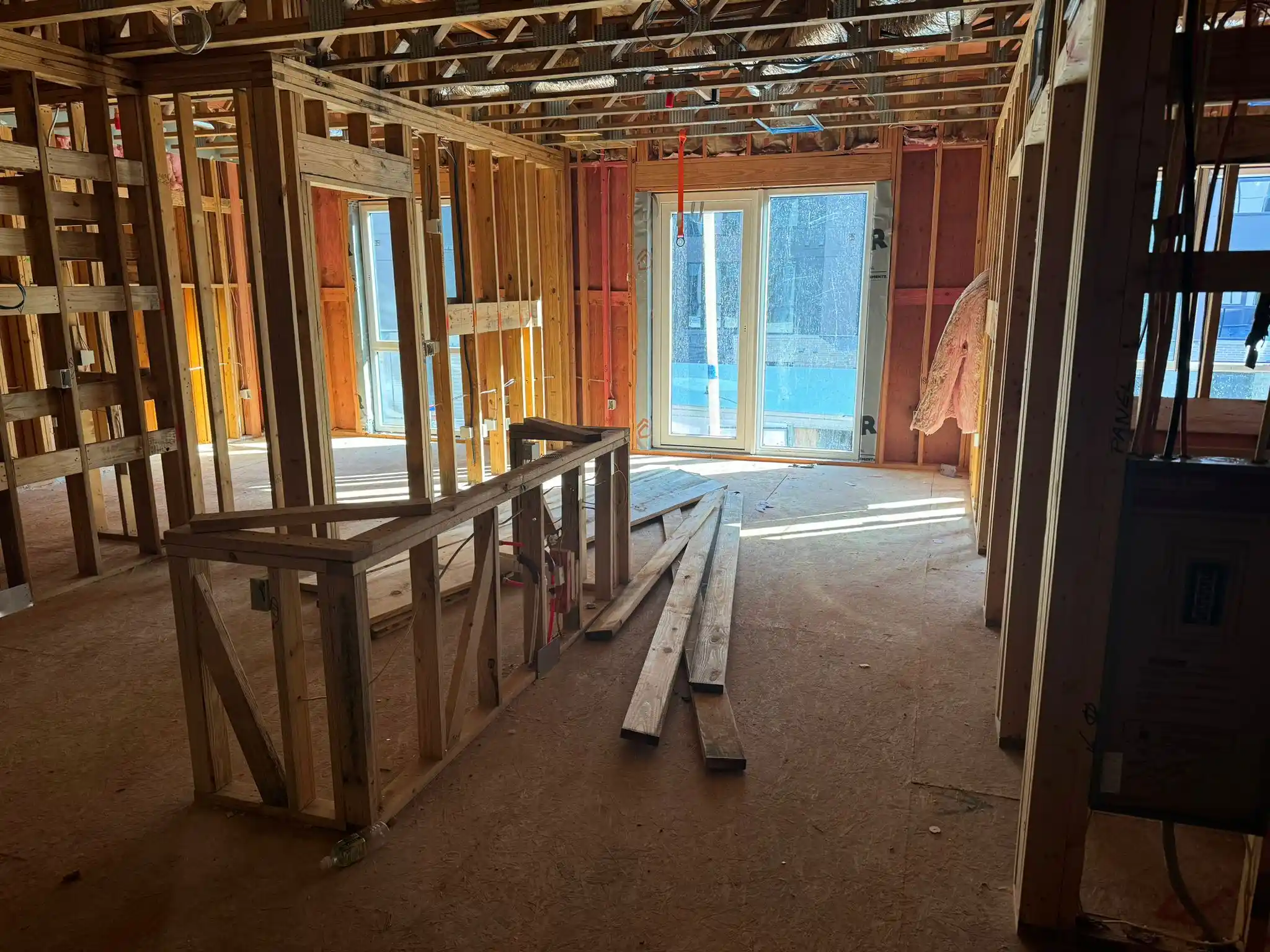 Interior Framing of a New Apartment Unit: 